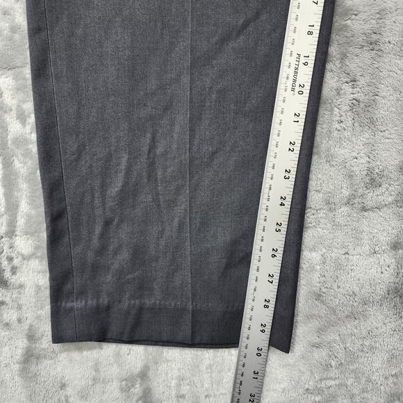 George Pants Mens 38X30 Gray Classic Fit Flat Front Straight Leg Trousers Office - Picture 11 of 13